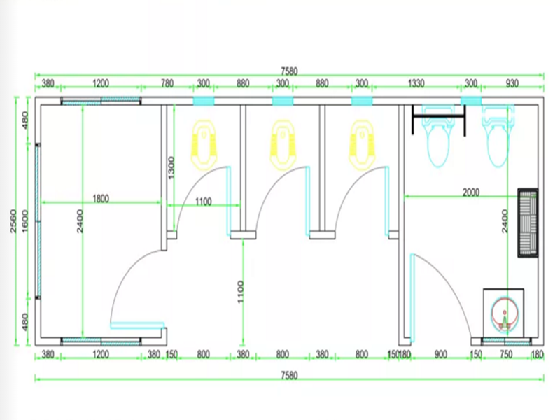 鋁塑板環保移動廁所